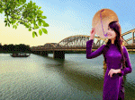 áo tím huế cầu trường tiền ngọ môn chùa thiên mụ sông hương