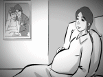 bà bầu ngóng chờ chồng