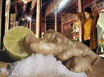gừng cay muối mặn, đưa em tìm động hoa đào