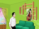 ngắm hình em treo trên tường