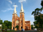 Vương Cung Thánh Đường Nhà Thờ Đức Bà Sài Gòn saigon xe lam xe taxi
