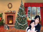 Giáng sinh noel cây thông lò sưởi