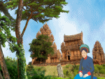 cô gái chàm bên tháp chàm