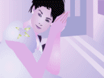 cô gái hứng hoa sen
