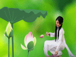 nhặt hoa sen và tóc thề chải đầu