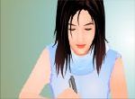cô gái áo xanh viết thư