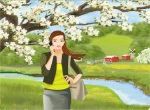 phong cảnh miền quê hoa trắng du ngoạn telephone