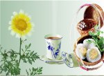 tần ô và bánh khúc, nước trà