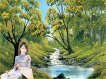 cô gái xinh bên giòng suối nhỏ