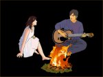 tình nhân đốt lửa trại gẩy đàn