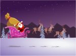 ông già noel và xe tuần lộc kéo
